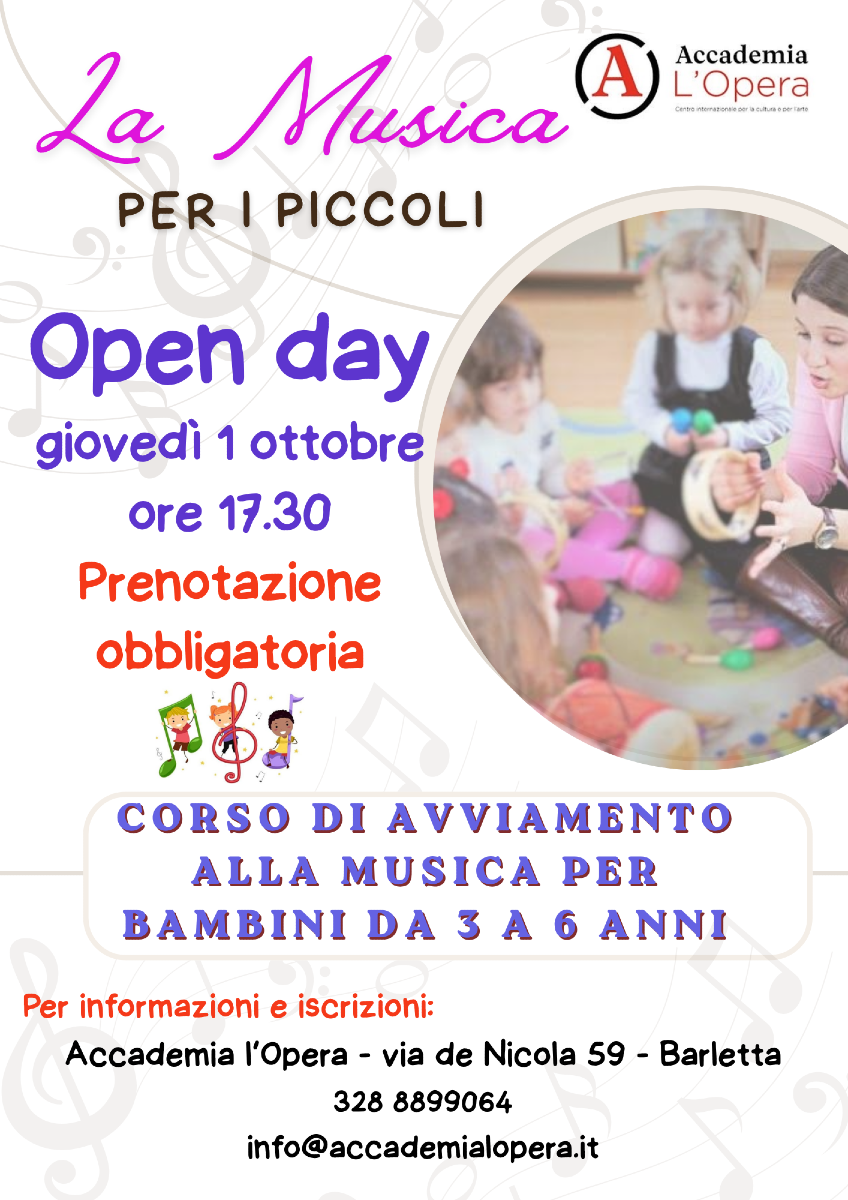 LA MUSICA PER I PICCOLI - OPEN DAY